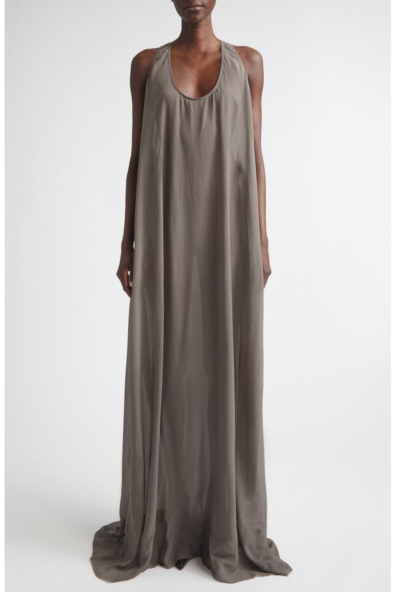 Temple Abito Silk Georgette Tank Gown, Main, color, DUST