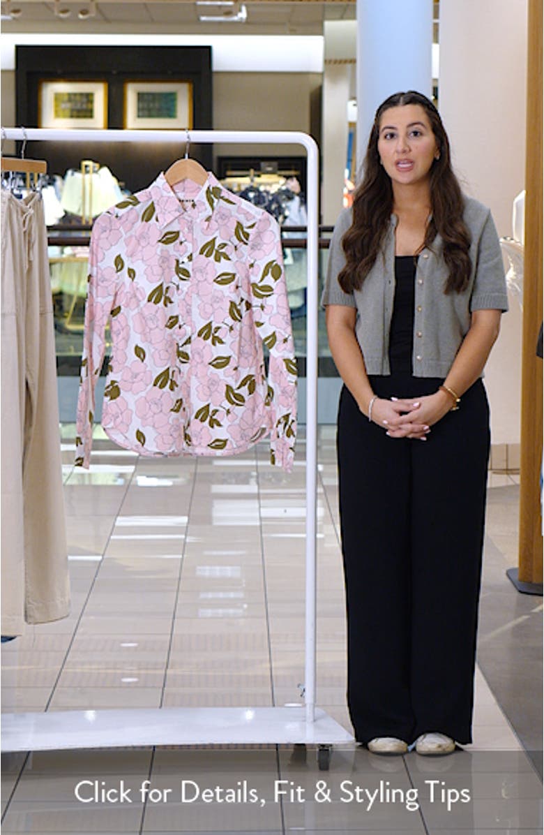 Sienna Floral Print Cotton Button-Up Shirt, sales video thumbnail