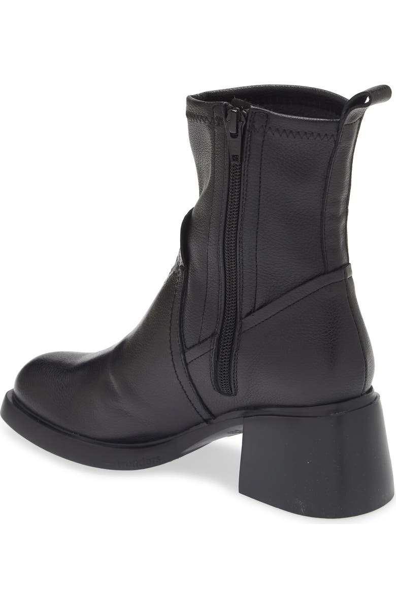Wonders Block Heel Bootie, Alternate, color, Black Leather/ Stretch Combo
