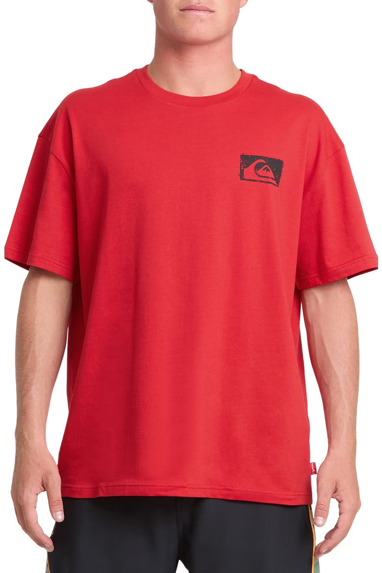 YG Impaired Embroidered Cotton Graphic T-Shirt, Main, color, SALSA