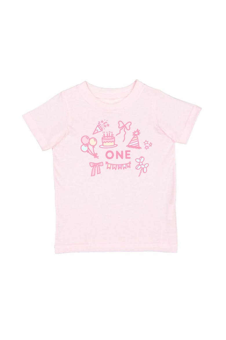 1st Birthday Icon Short Sleeve T-Shirt, Main, color, Ballet Pink