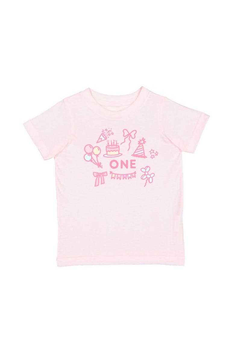 Sweet Wink 1st Birthday Icon Short Sleeve T-Shirt, Main, color, Ballet Pink