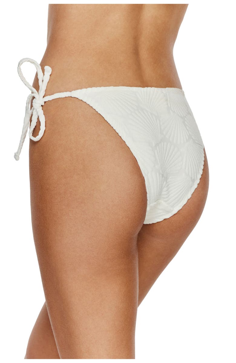 Flirtt Gottex Mermaid Island Textured Side Tie Bikini Bottom, Alternate, color, Ivory