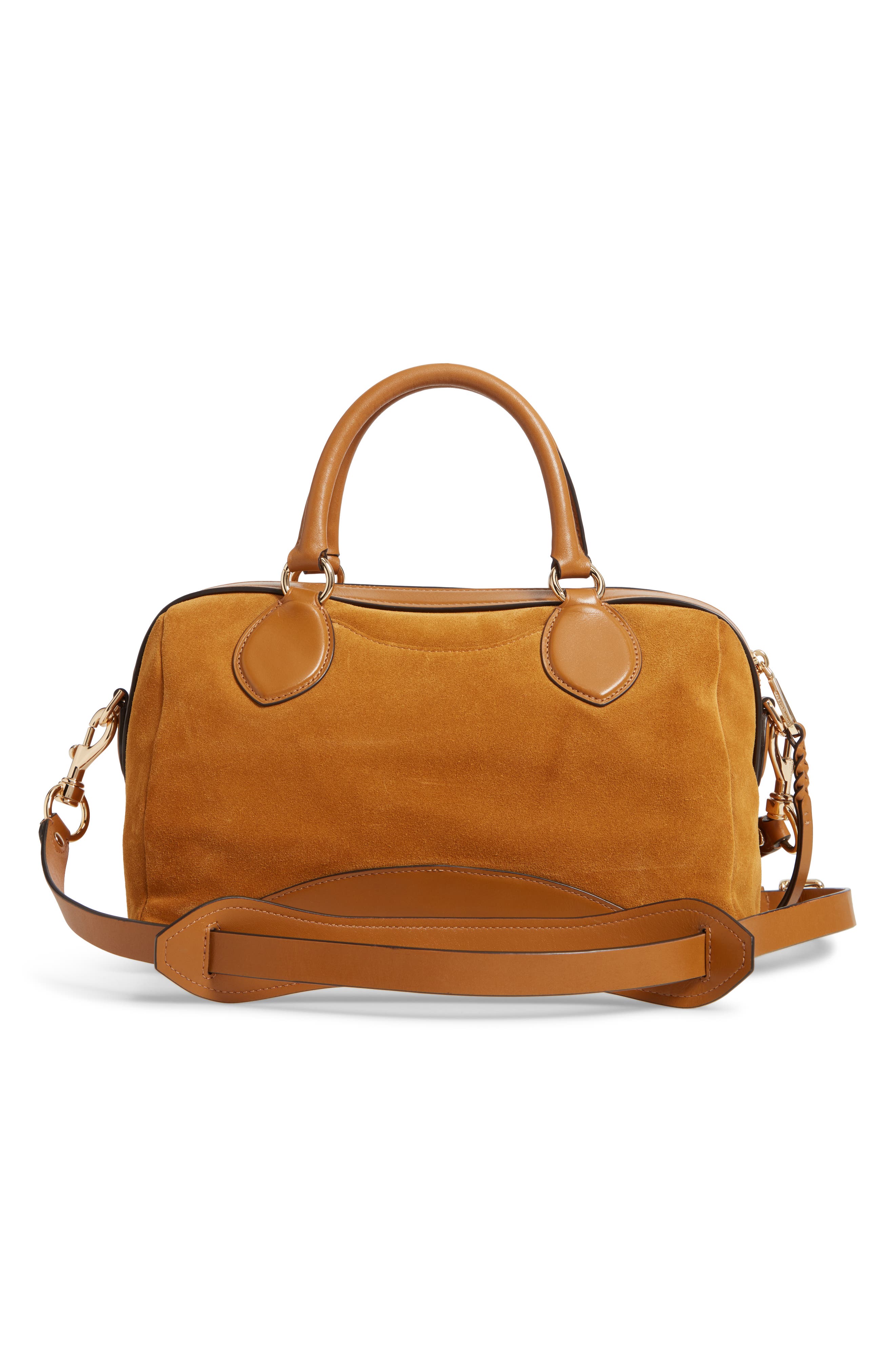 Pippa Suede Duffle Bag, Alternate, color, NUTMEG