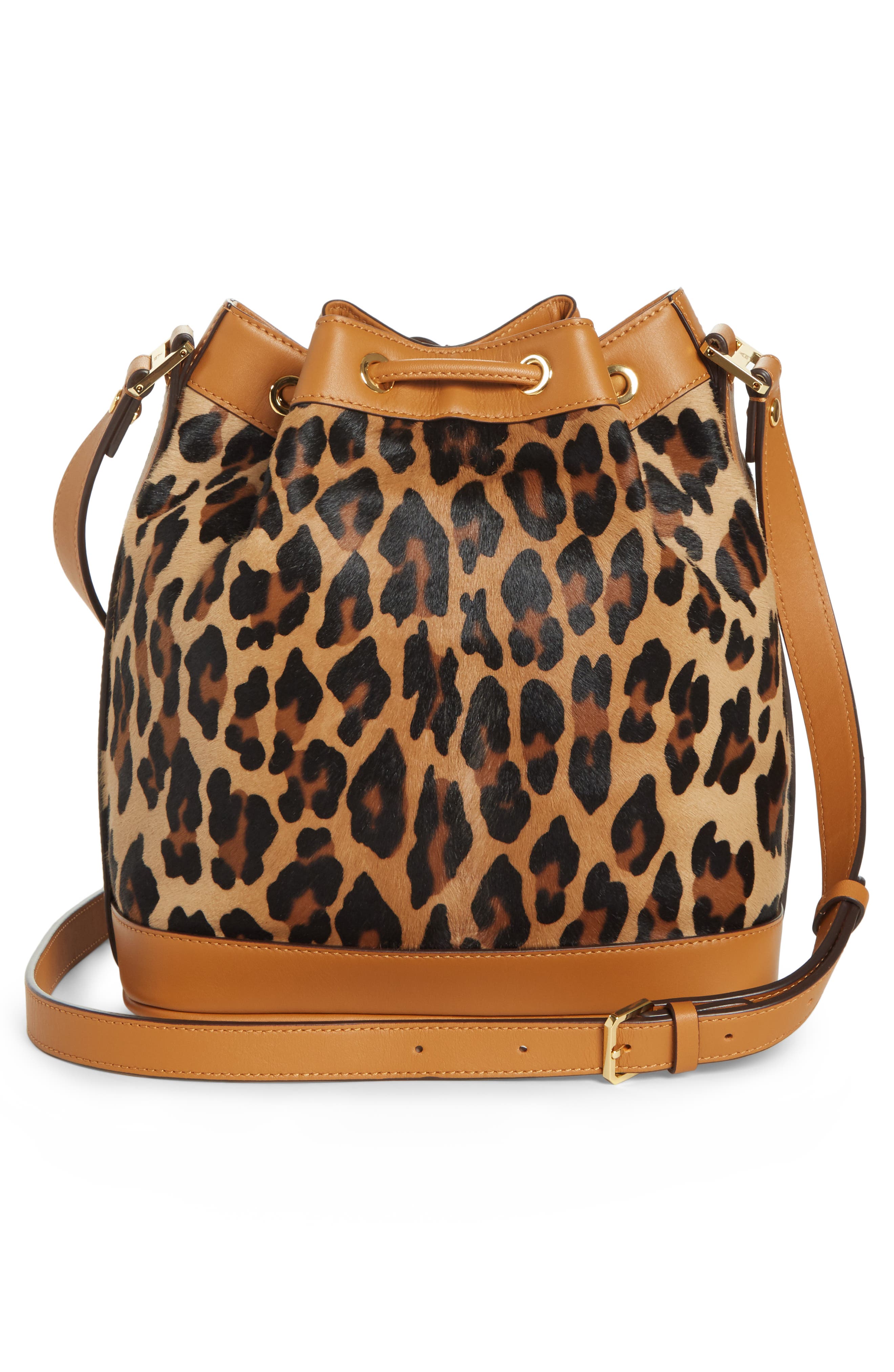 Small Drawstring Bag (Nordstrom Exclusive), Alternate, color, LEOPARD