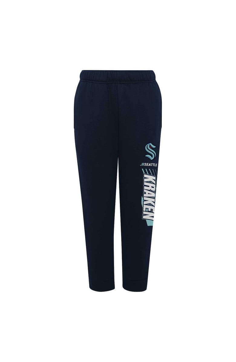 Outerstuff Youth Deep Sea Blue Seattle Kraken Power Move Fleece Pants, Main, color, 