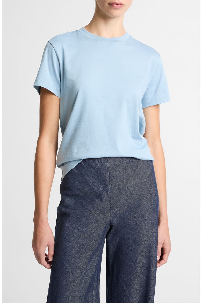 Pima Cotton Crewneck T-Shirt, Main, color, DEL MAR