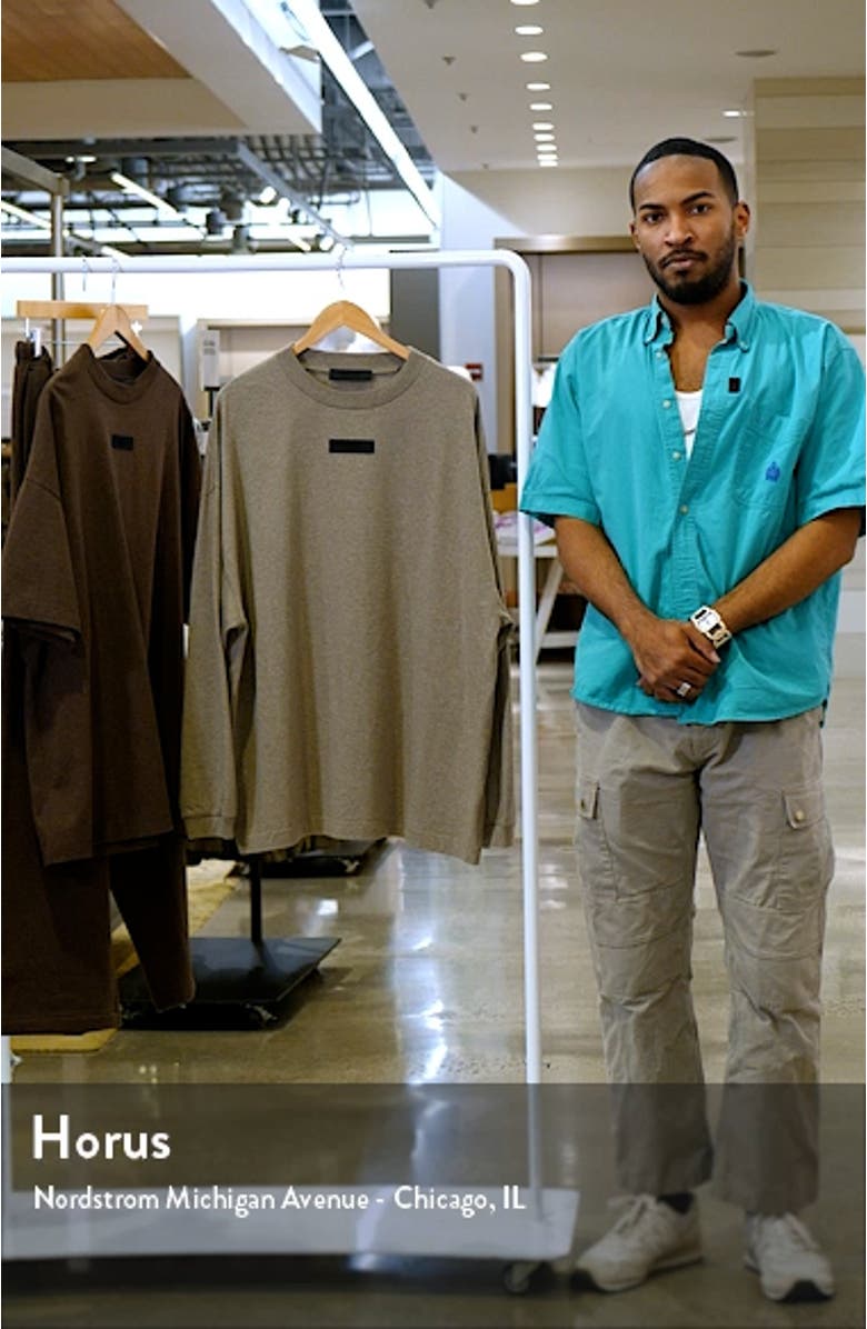 Oversize Long Sleeve Logo Patch T-Shirt, sales video thumbnail