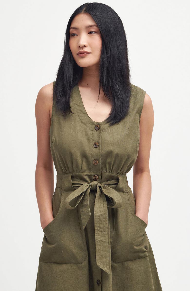 Barbour Rutherglen Cotton & Linen Midi Dress, Alternate, color, 