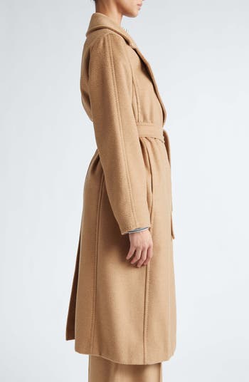 関税送料無料【Max Mara】Camel wool Manuela coat Max Mara Manuela Icon Camel Hair Wool Wrap Coat | Saks Fifth