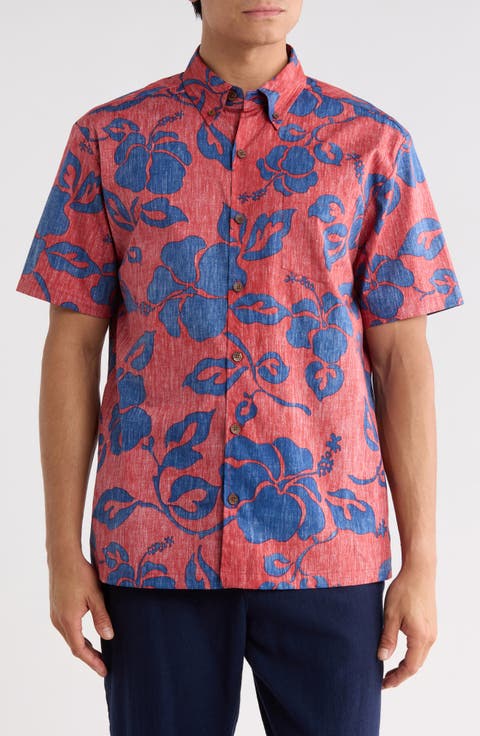 Hi '90s Floral Short Sleeve Button-Down Shirt