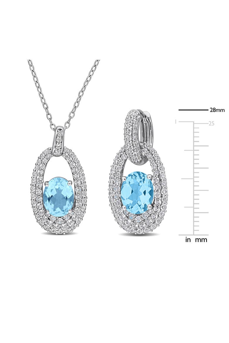 Topaz Earrings & Pendant Necklace Set, Alternate, color, BLUE