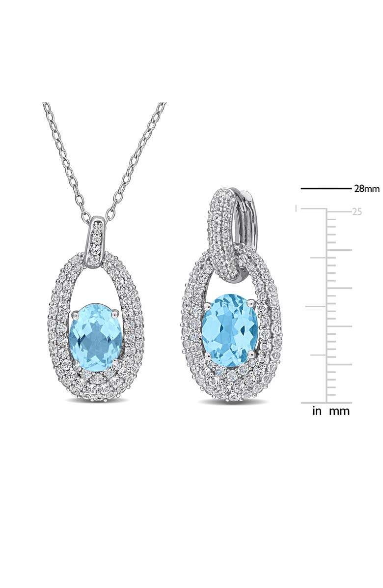 DELMAR Topaz Earrings & Pendant Necklace Set, Alternate, color, Blue