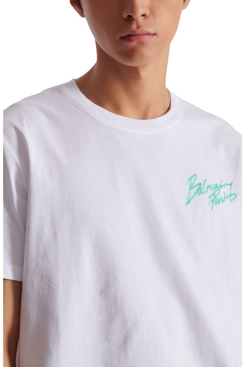 Printed cotton T-shirt, Alternate, color, white