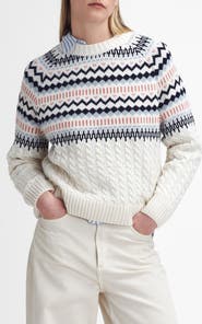 Barbour Marnie Fair Isle Wool Blend Crewneck Sweater