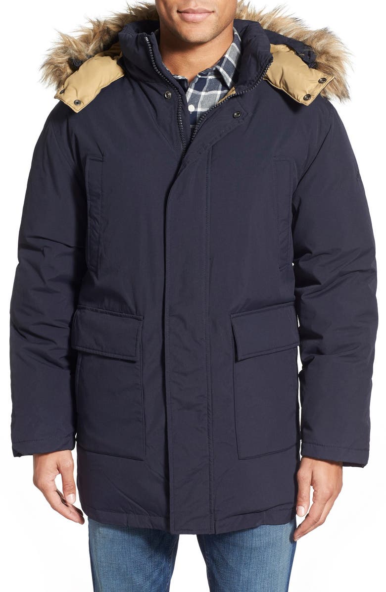 Schott NYC 'Iceberg' Water Resistant Down Parka with Faux Fur Trim, Main, color, 