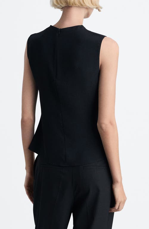 Shop Mango Area Drape Sleeveless Top In Black