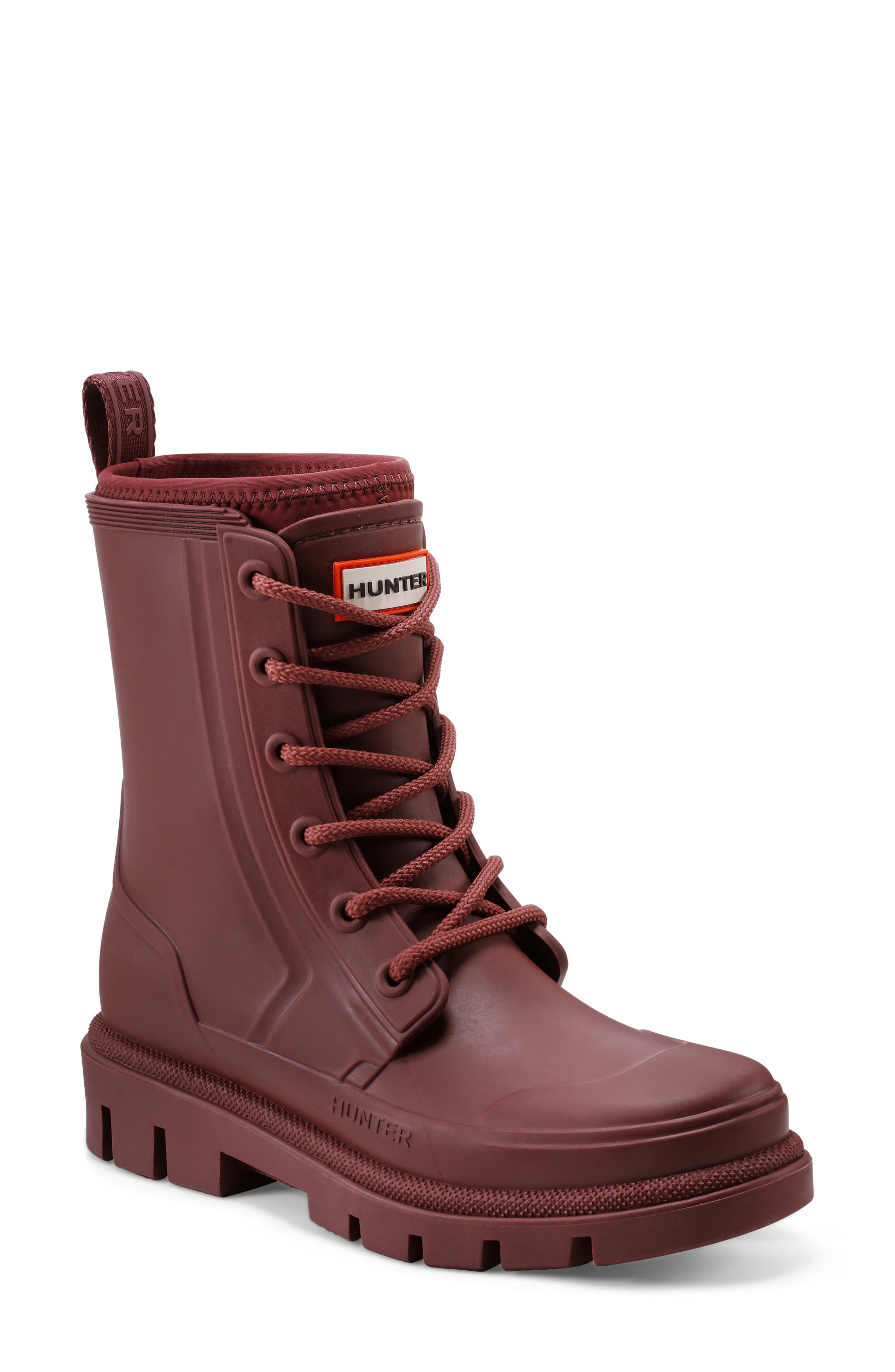 Hunter Diana Waterproof Rainboot, Main, color, Burgundy
