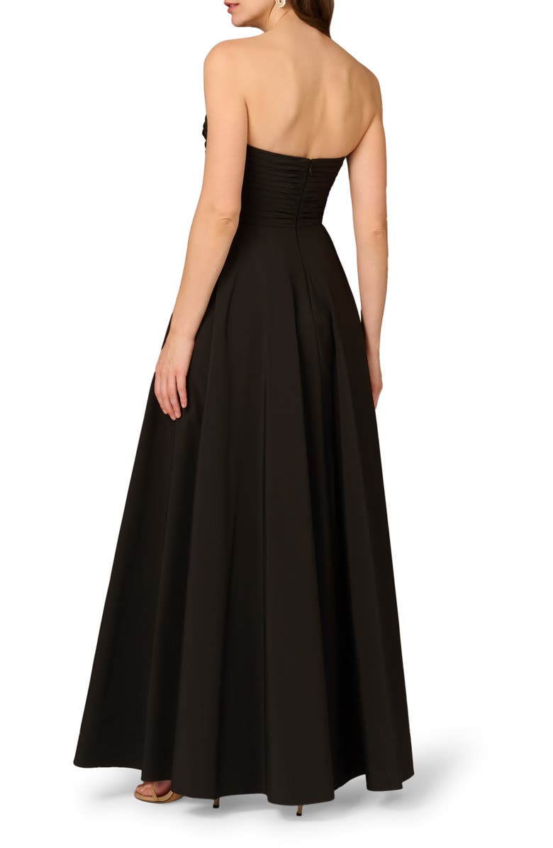 Aidan Mattox by Adrianna Papell Strapless Crepe Ballgown, Alternate, color, 