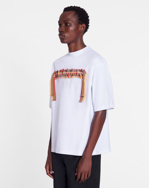 Lanvin Braided Ribbon Embroidered T-shirt In Optic White