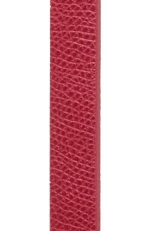 Bruno Magli Carla Slim Pebbled Leather Belt In Red