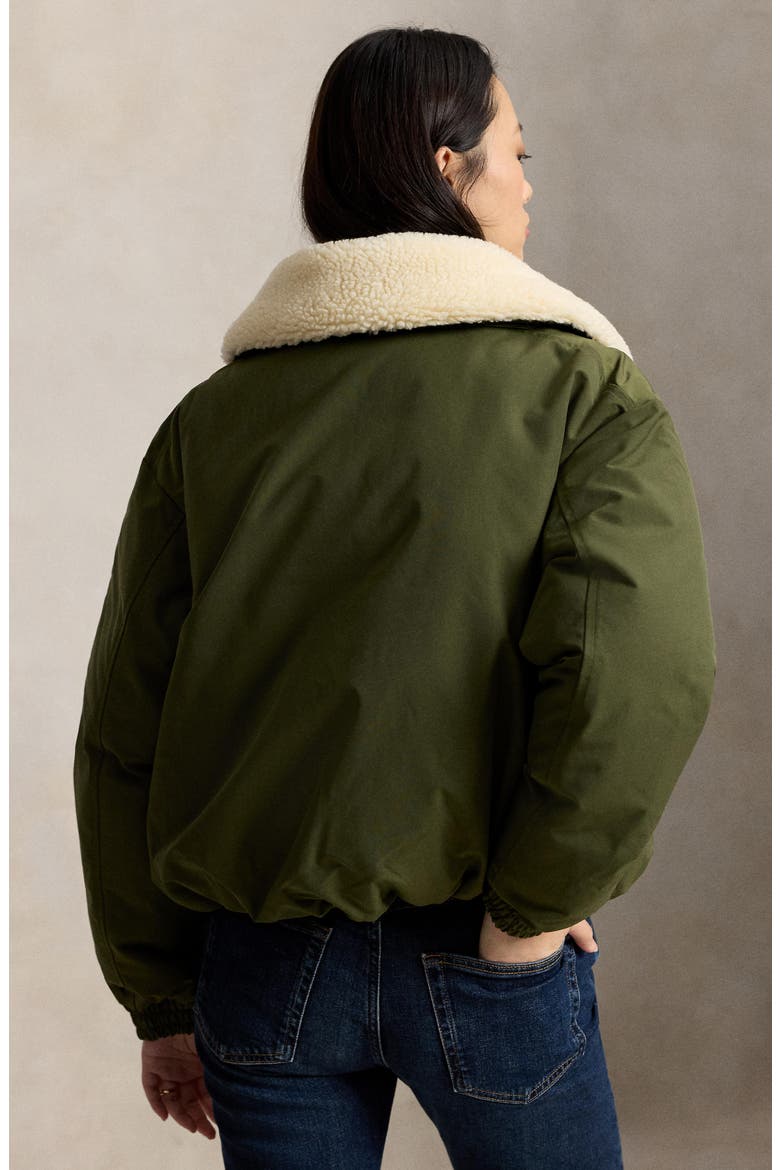 High Pile Collar Down Puffer Jacket, Alternate, color, NEW OLIVE