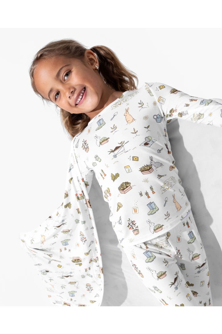 Kids' Bunny Garden Set of 2 Piece Pajamas, Alternate, color, Bunny Garden