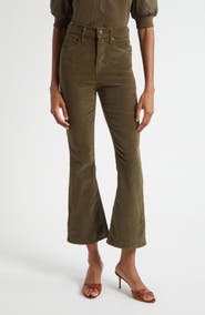 Veronica Beard Carson High Waist Ankle Flare Leg Corduroy Pants