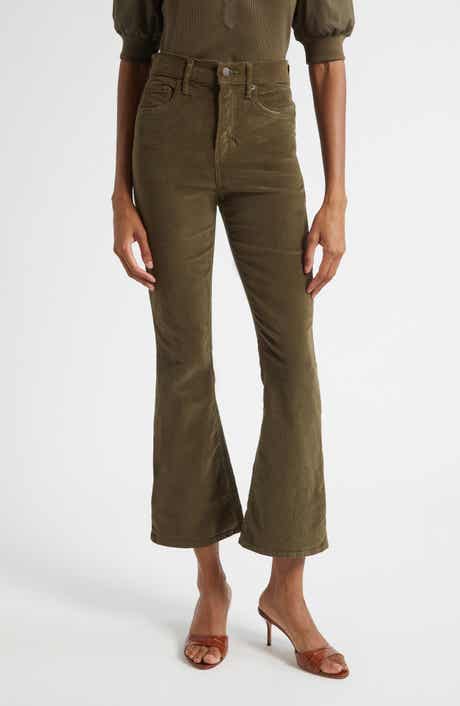 Veronica Beard Carson High Waist Ankle Flare Leg Corduroy Pants