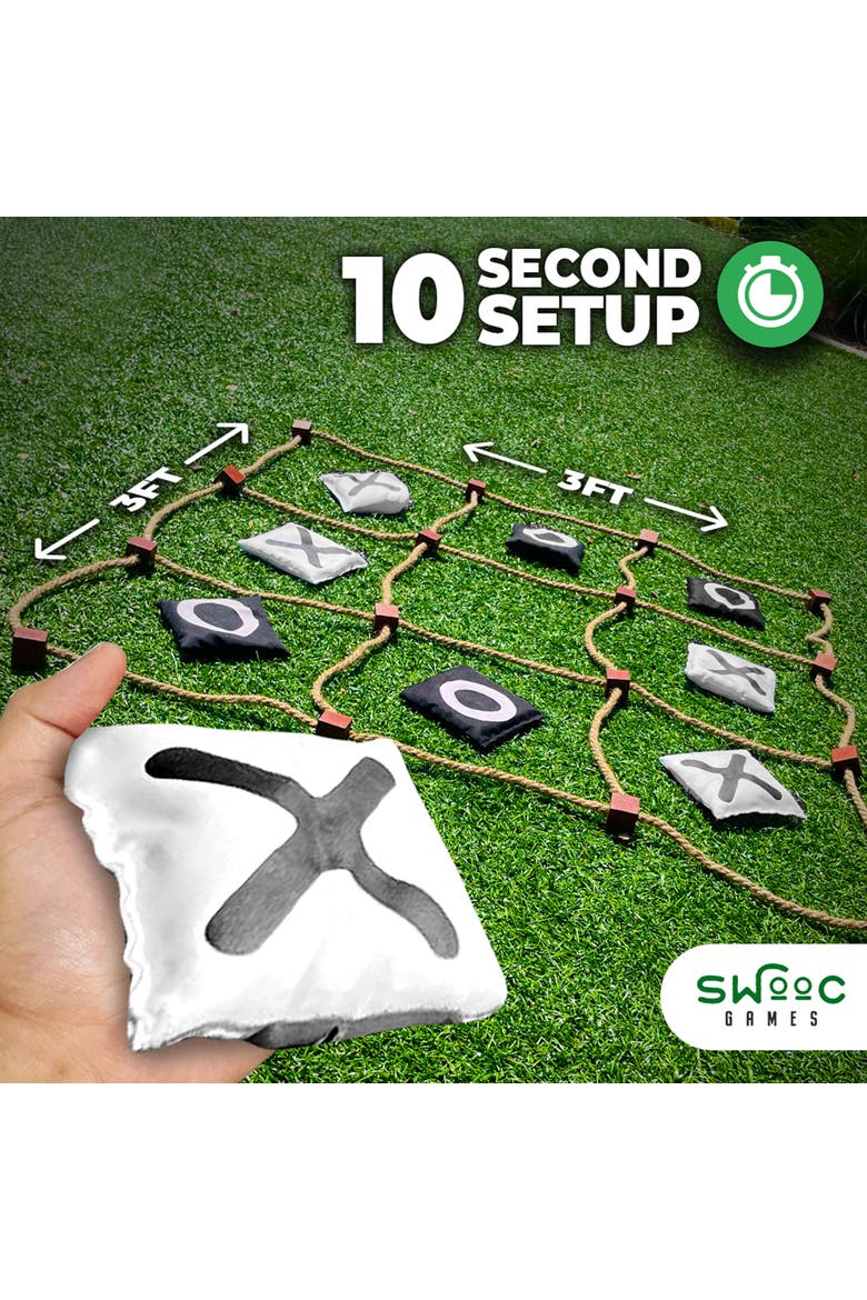 Giant Tic Tac Toe Bean Bag Toss Game, Alternate, color, Black