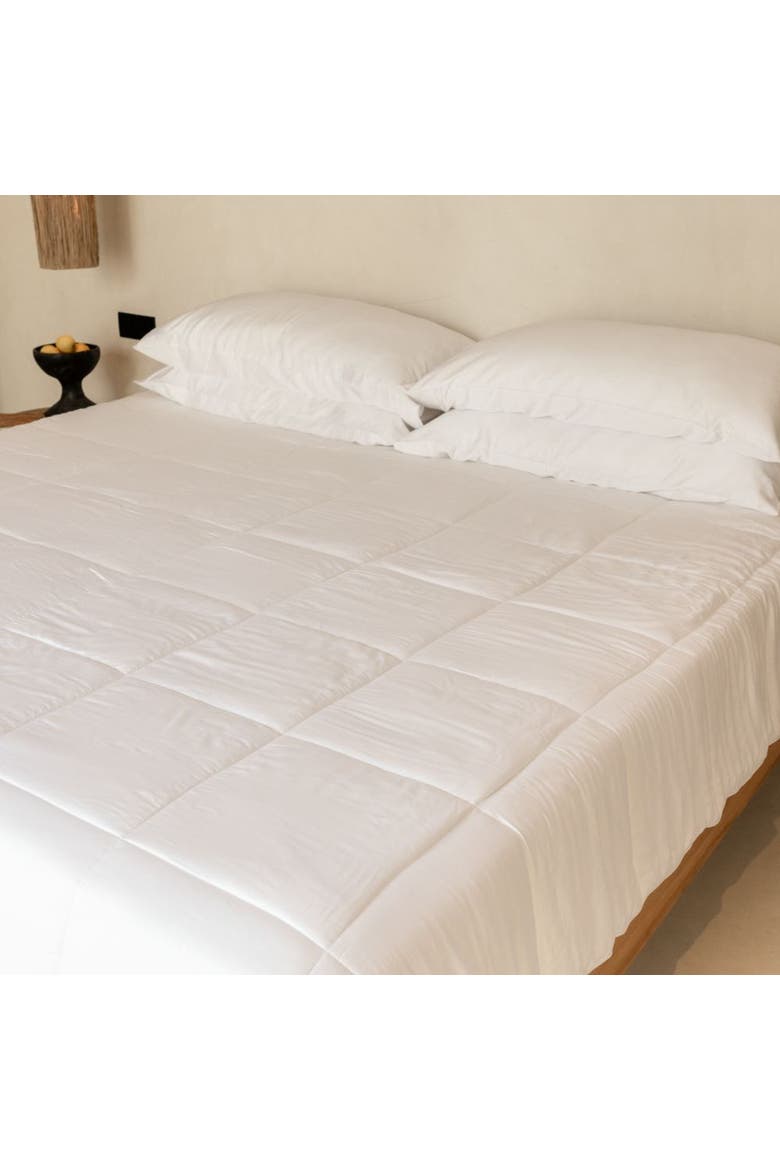 Organic Natural Sateen Comforter, Alternate, color, White
