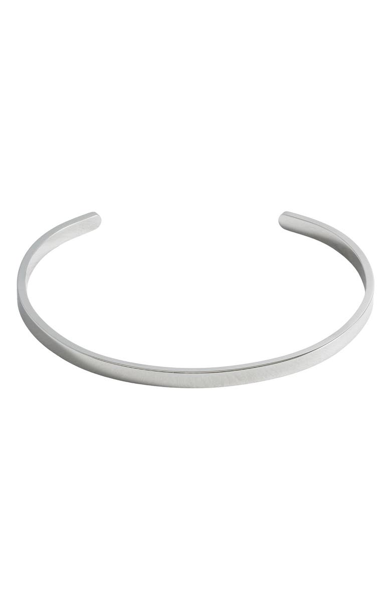 Estella Bartlett Men's Fine Rhodium Plate Cuff Bracelet, Alternate, color, Silver