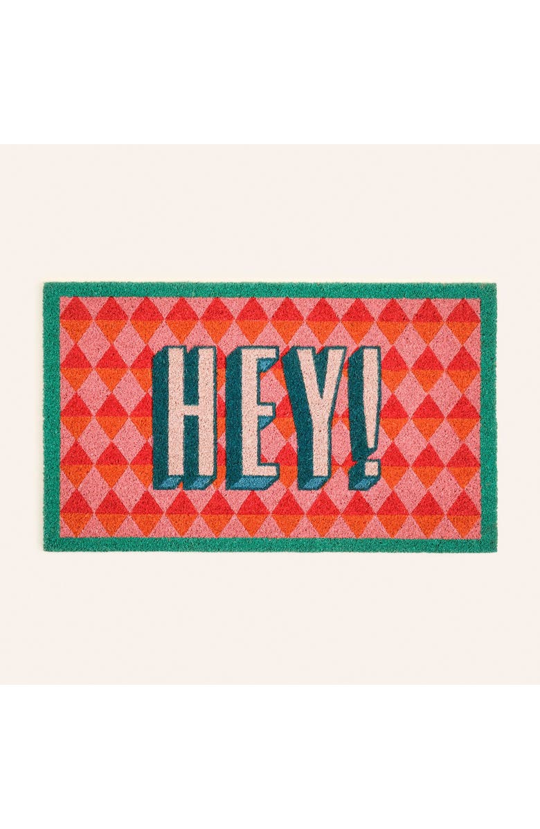 Zsa Zsa Zsu Kerala Hey Coir Doormat 18" x 30", Main, color, Pink