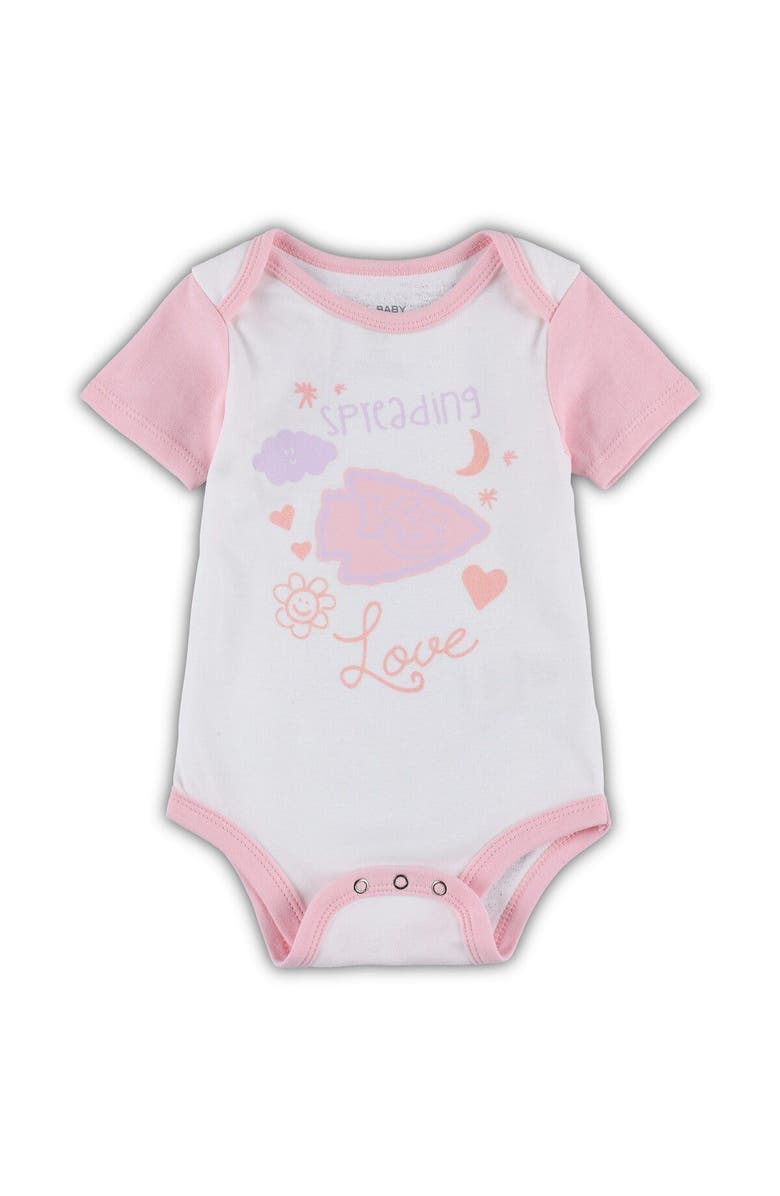 Outerstuff Girls Newborn & Infant White Kansas City Chiefs Spreading Love Bodysuit and Tutu Leggings Set, Alternate, color, 