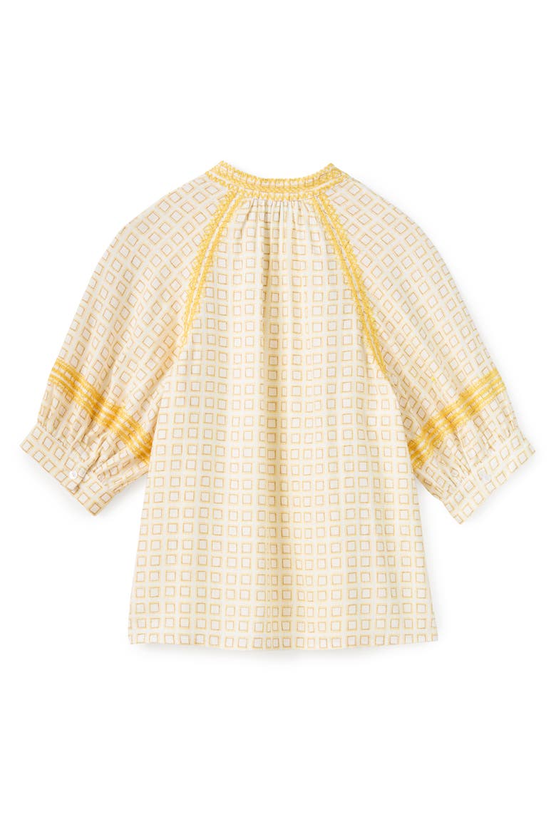 Eleanor Linen Top, Alternate, color, Seaglass Print-Ivory