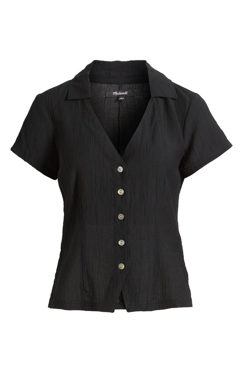 Madewell Notched V-Neck Button-Up Top, Alternate, color, 