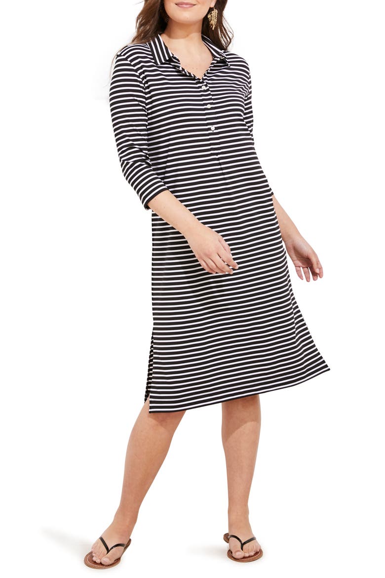 Sankaty Margo Stripe Shirtdress, Main, color, JET BLACK