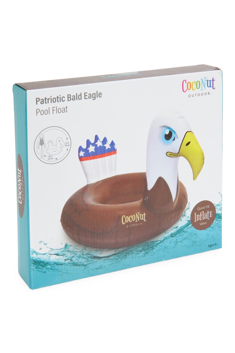 Patriot Bald Eagle Pool Float, Main, color, BROWN