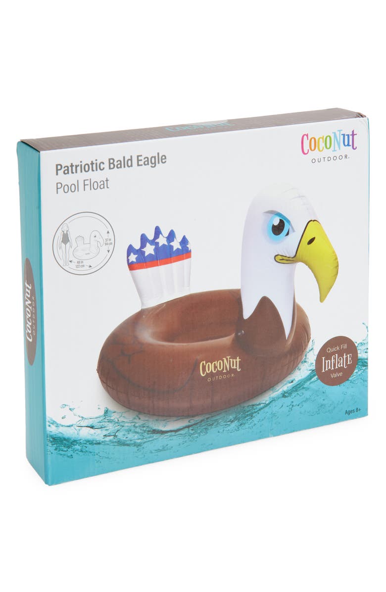 Coconut Outdoor Patriot Bald Eagle Pool Float, Main, color, Brown