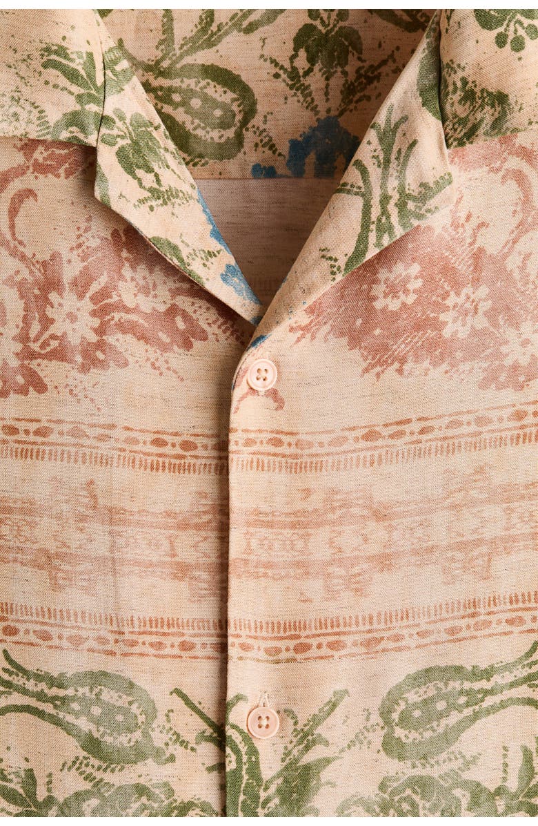 H&M Regular Fit Patterned Resort Shirt, Alternate, color, Dusty Beige/Floral