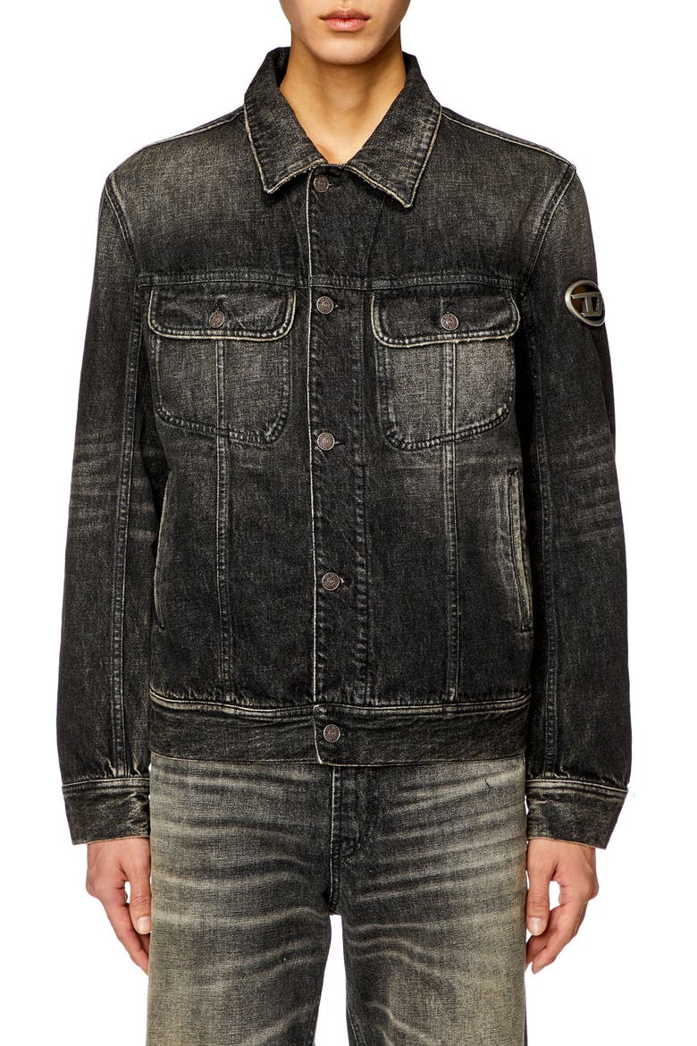 Barcy Denim Jacket, Main, color, BLACK
