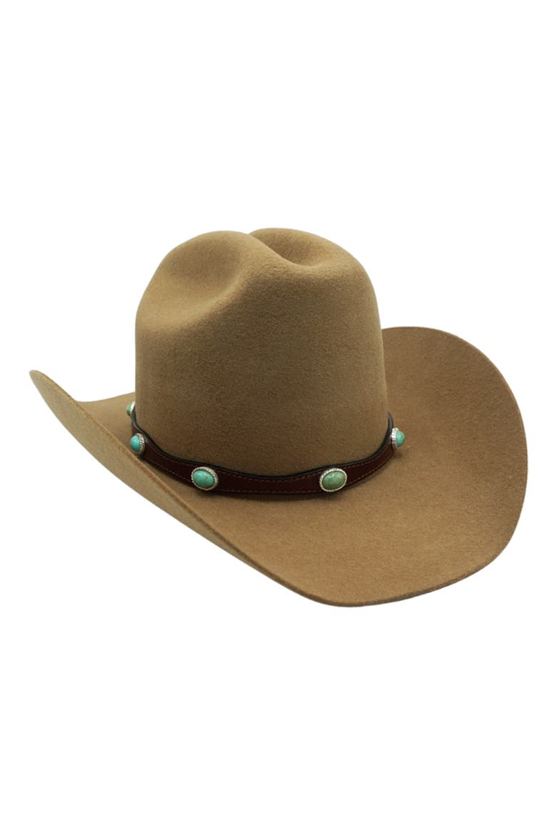 Western Hat with Turqouise Band, Alternate, color, CAMEL