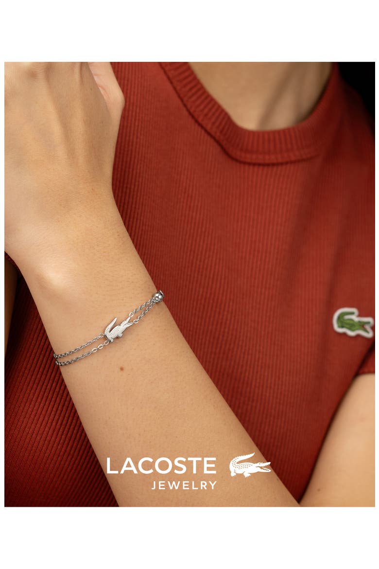 Crocodile Station Bracelet, Alternate, color, SILVER