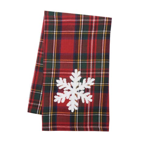 Red Tartan Snowflake Towel