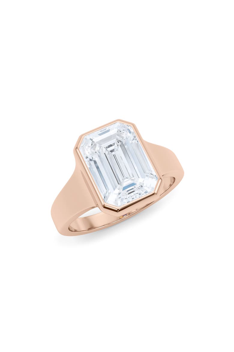 Emerald Cut Cigar Lab Created Diamond Ring, Main, color, 2.00CTW 18K ROSE GOLD