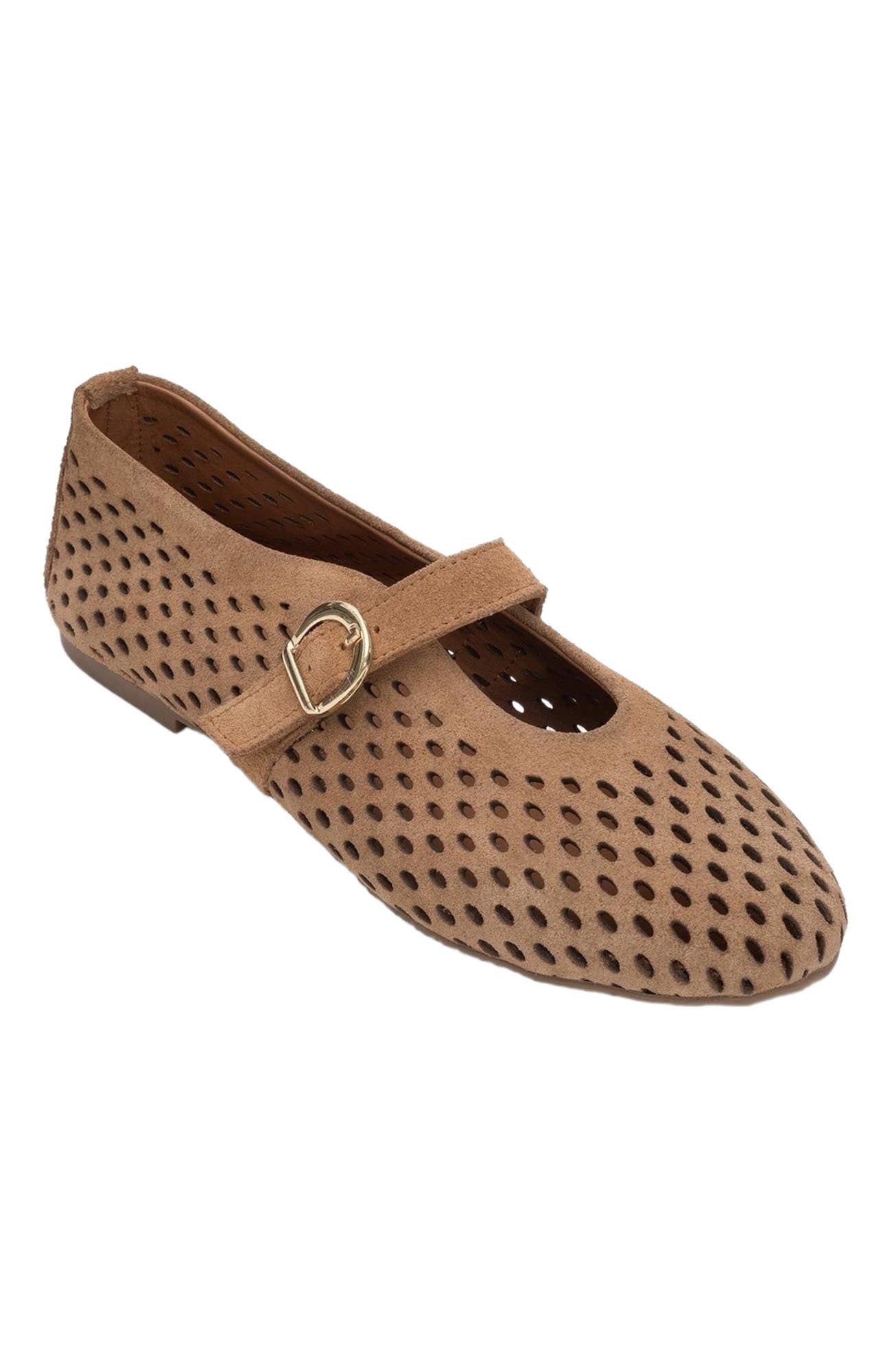 Forever 
Always Shoes Arian Leather Ballet Flat, Alternate, color, Cognac Leather