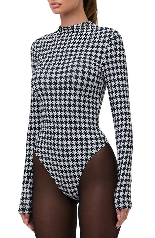 Naked Wardrobe Naked Snakeskin Print Long Sleeve Bodysuit In Multi