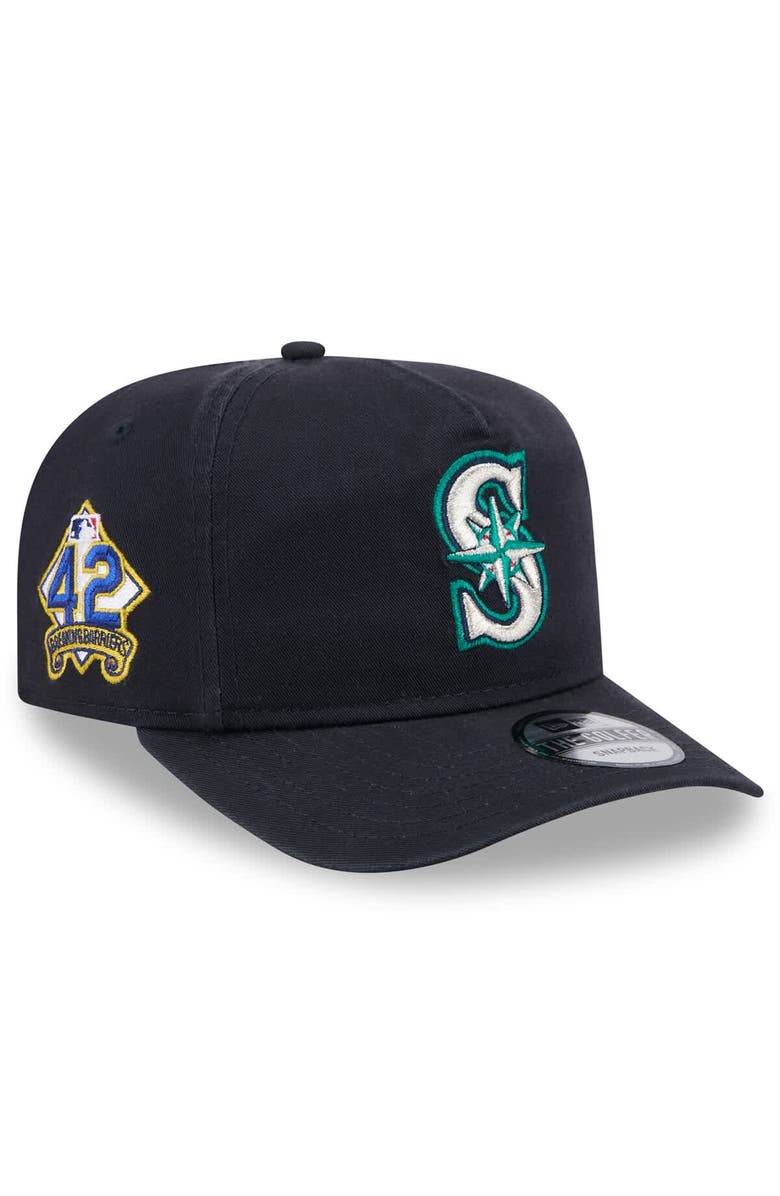 New Era Men's New Era  Navy Seattle Mariners 2025 Jackie Robinson Day Golfer Adjustable Hat, Main, color, 