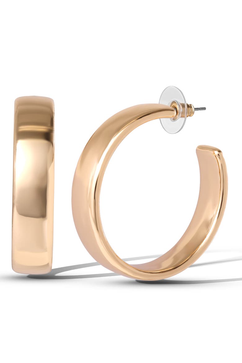 Textured Half Hoop Earrings, Main, color, Gold