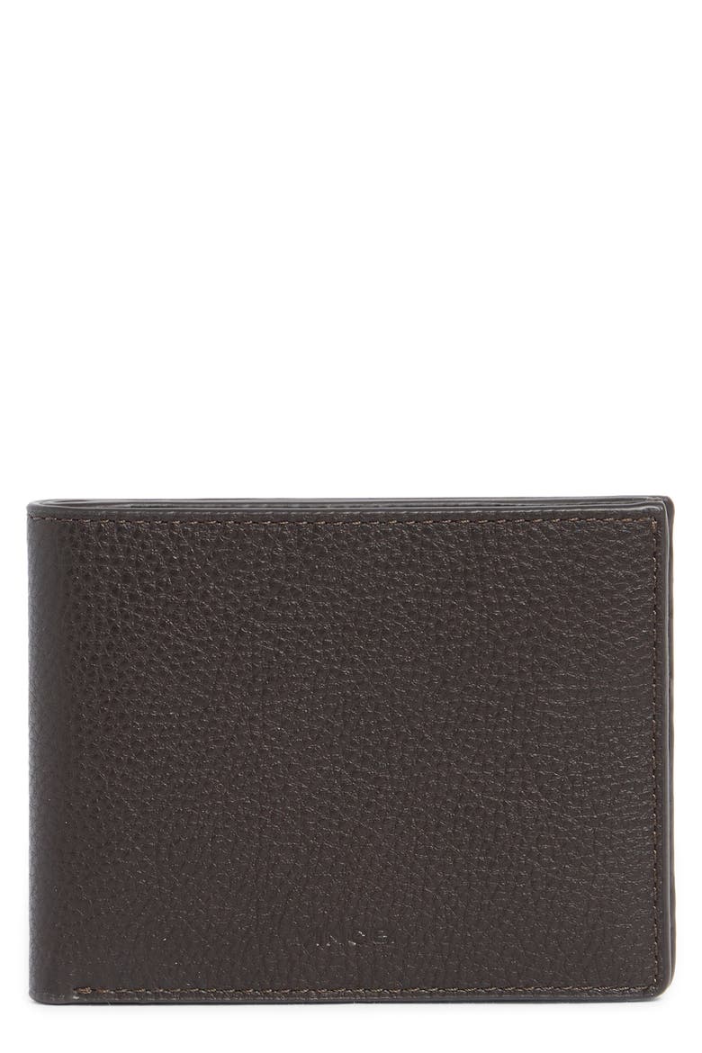 Pebbled Leather Bifold Wallet, Main, color, TOBACCO